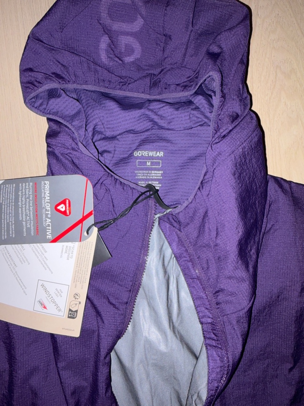 Men's Purple Performance Hooded Shell Jacket - Picture 2 of 4